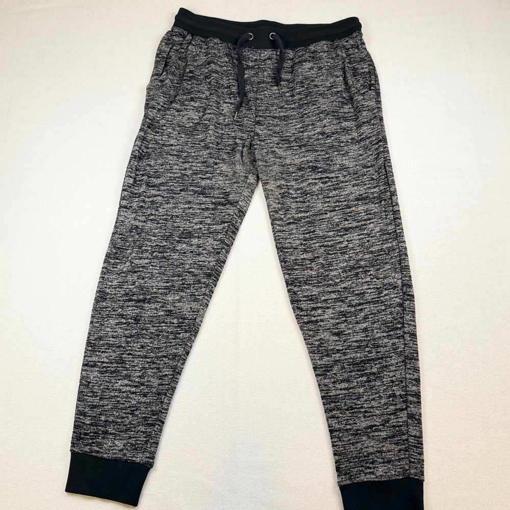 Forever 21 Womens Space Dye Joggers Black White Marl Knit Lounge Pants Size M